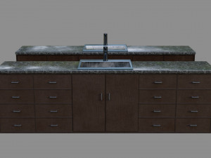 sink with cabinet - low and high poly Modelo 3D
