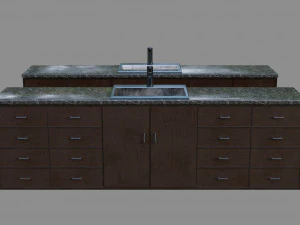 Waschbecken mit Unterschrank &ndash; Low- und High-Poly 3D Modell