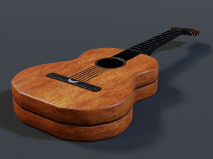 Wooden Guitar 3D Model