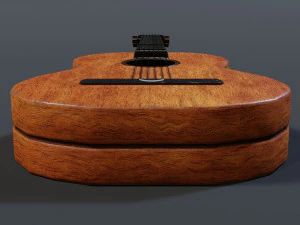 Wooden Guitar 3D Model