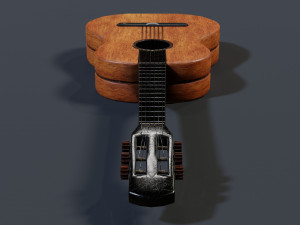 Wooden Guitar 3D Model