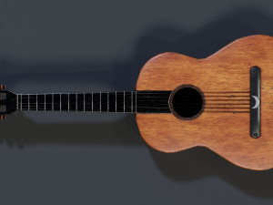 Wooden Guitar 3D Model