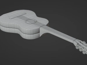 Wooden Guitar 3D Model
