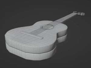 Wooden Guitar 3D Model