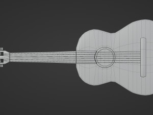Wooden Guitar 3D Model