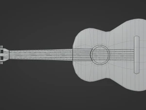 Wooden Guitar 3D Model
