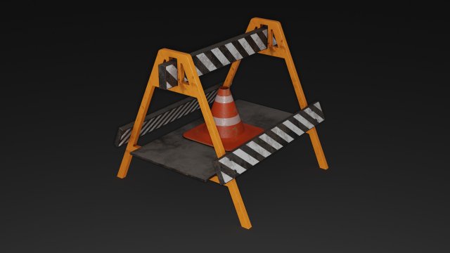 Safety Barrier 3Dモデル .c4d .max .obj .3ds .fbx .stl .blend 