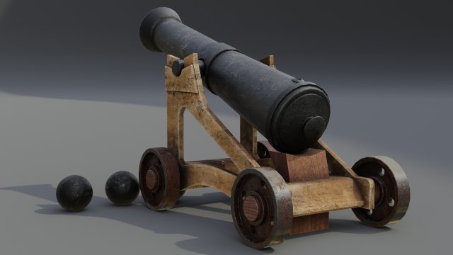 Cannon 3Dモデル .c4d .max .obj .3ds .fbx .stl .blend 