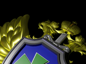 emblem the russian border service 3D Model