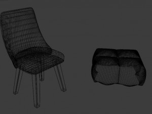 奥斯曼和椅子 3D 模型
