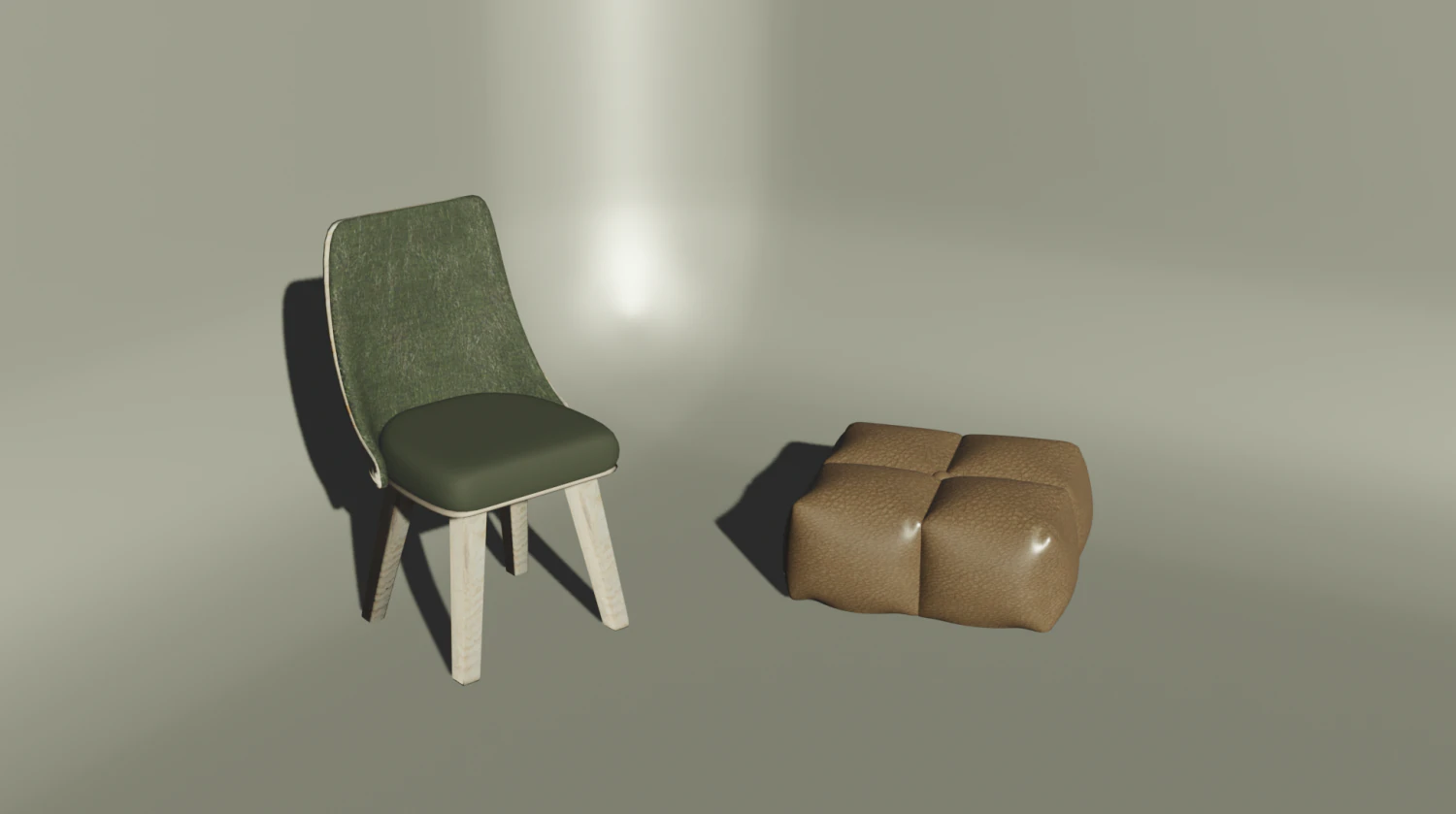 ottoman and chair 3D Model .c4d .max .obj .3ds .fbx .stl .blend