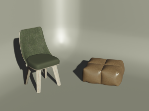 ottoman and chair Model 3D