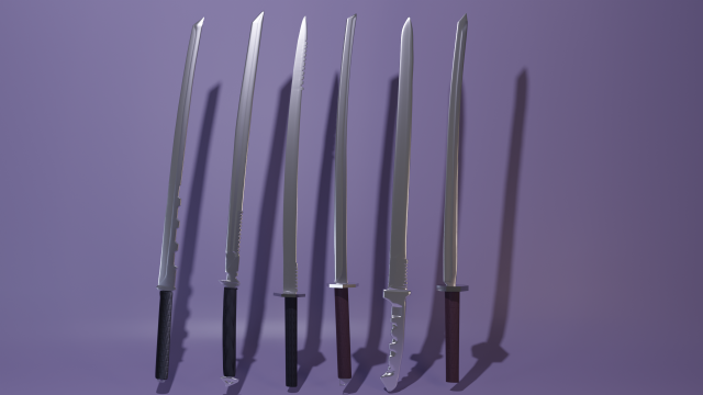 six swords Modèle 3D .c4d .max .obj .3ds .fbx .stl .blend 