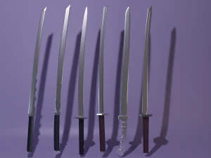 sześć mieczy Model 3D