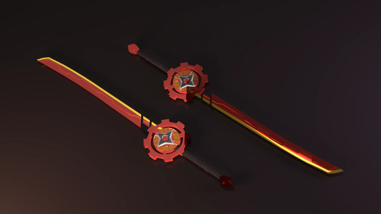 red sword 3D Model .c4d .max .obj .3ds .fbx .stl .blend