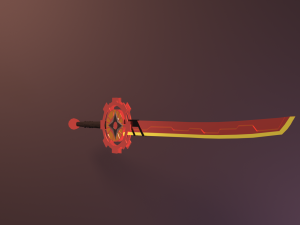 red sword Model 3D