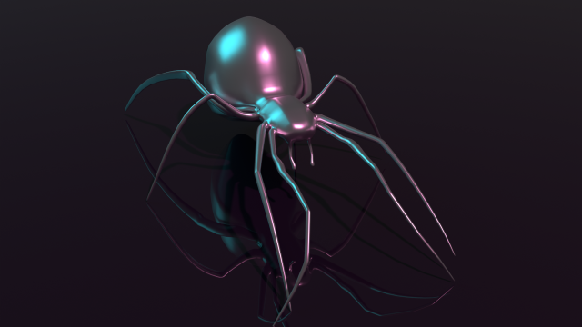 metallic spider 3D Модель .c4d .max .obj .3ds .fbx .stl .blend 