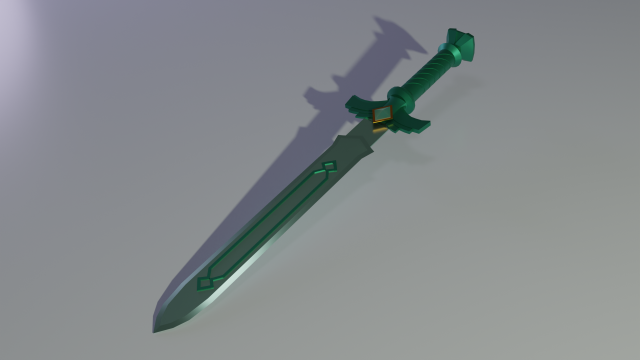 green sword Modelo 3D .c4d .max .obj .3ds .fbx .stl .blend 
