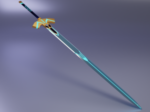 blue sword 3D मॉडल