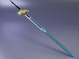 синій меч 3D Модель