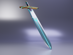 blue sword Modèle 3D