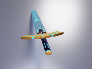 blue sword Modèle 3D