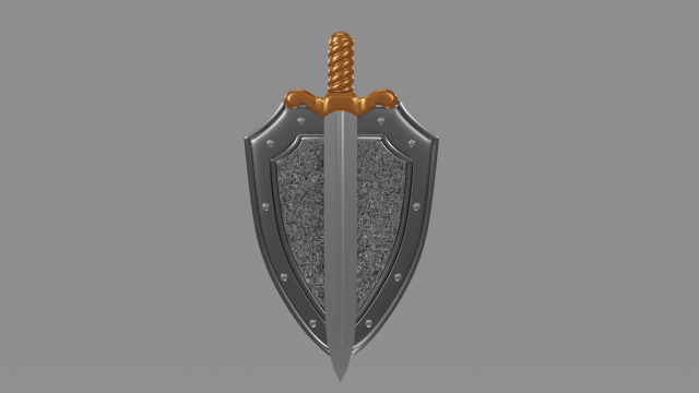 sword and shield 3D 模型 .c4d .max .obj .3ds .fbx .stl .blend 