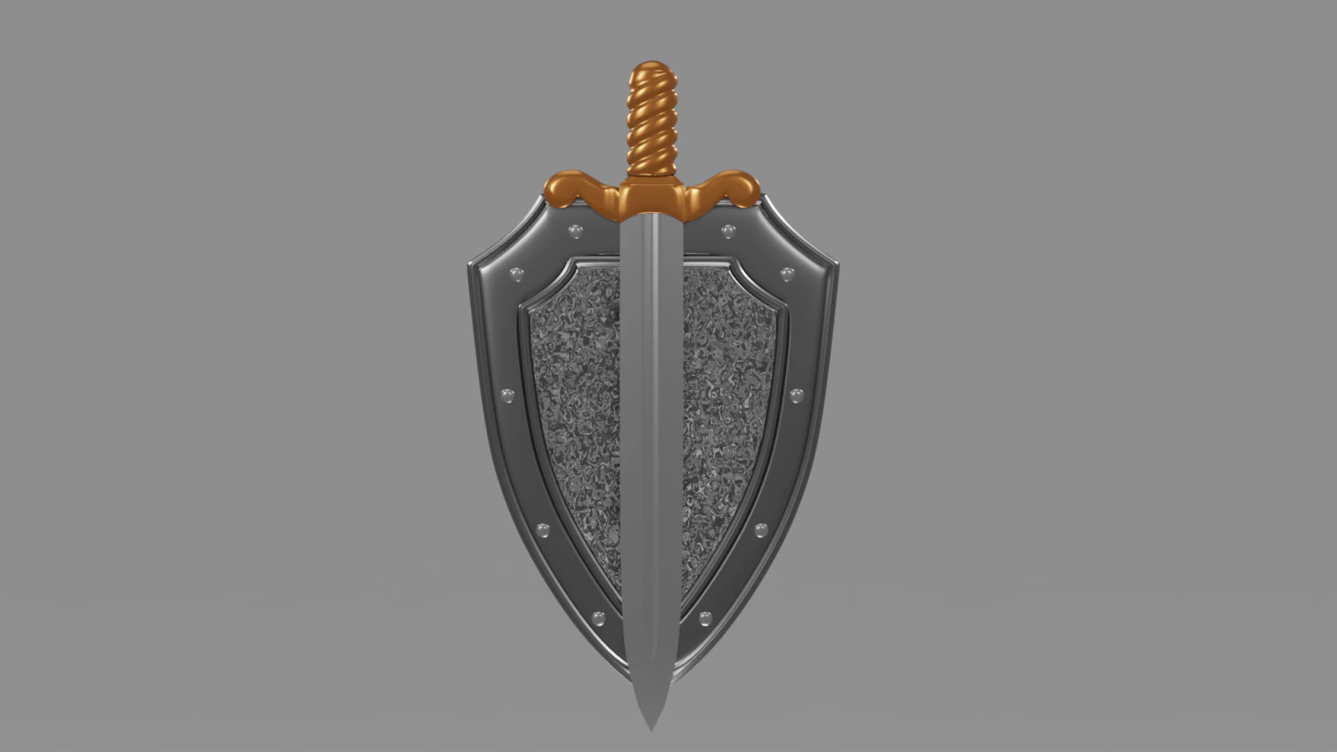 sword and shield 3D Model .c4d .max .obj .3ds .fbx .stl .blend 