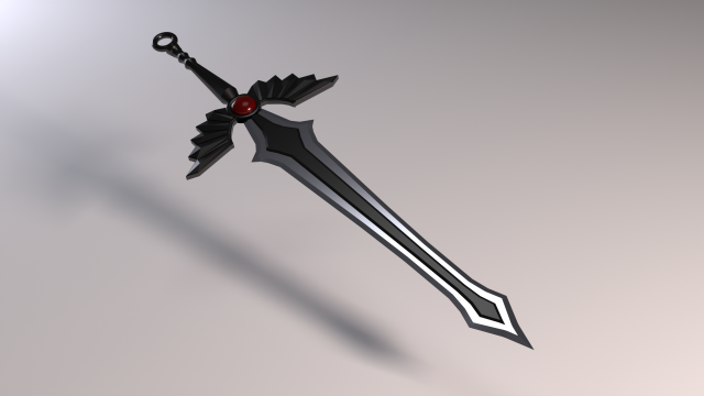 gothic sword 3D Model .c4d .max .obj .3ds .fbx .stl .blend 