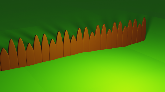 low poly fence 3D Model .c4d .max .obj .3ds .fbx .stl .blend 