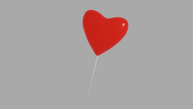 lollipop heart 3D Model .c4d .max .obj .3ds .fbx .stl .blend 