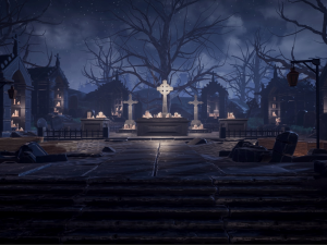 horror graveyard cemetery unreal engine ready to use 3D Model
