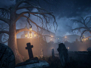 horror cemit&eacute;rio cemit&eacute;rio motor irreal pronto para usar Modelo 3D