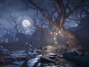 horror cemit&eacute;rio cemit&eacute;rio motor irreal pronto para usar Modelo 3D