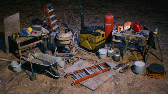 Construction Site Unreal Engine ready to use 3D Model .c4d .max .obj .3ds .fbx .stl .blend 