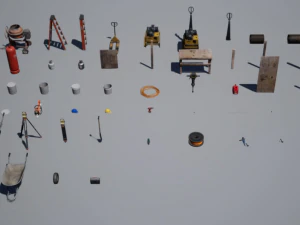 Construction Site Unreal Engine ready to use 3D Model
