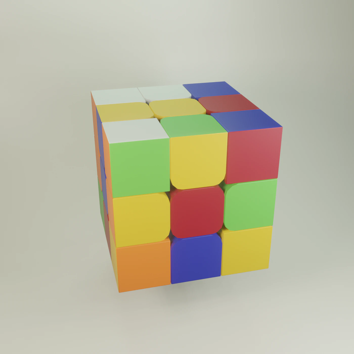 rubiks cube 3D Model .c4d .max .obj .3ds .fbx .stl .blend 