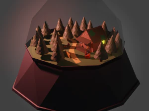 산림 관리인의 집 3D 모델