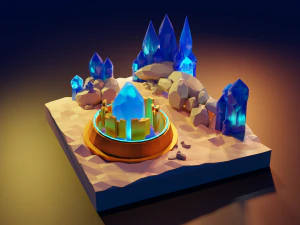 woestijn van kristallen 3D Model