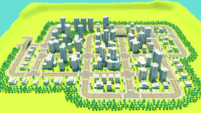 Low Poly City Pack Model 3D .c4d .max .obj .3ds .fbx .stl .blend