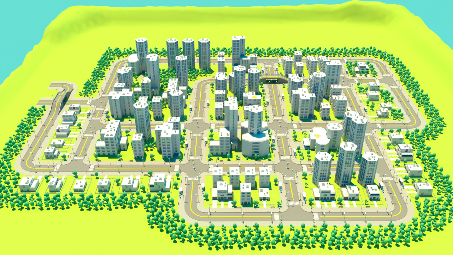 Low Poly City Pack 3D Model .c4d .max .obj .3ds .fbx .stl .blend