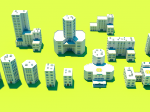 Low Poly City Pack Model 3D