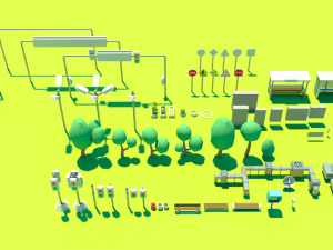 Low Poly City Pack Model 3D