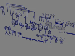 Low Poly City Pack 3D Model