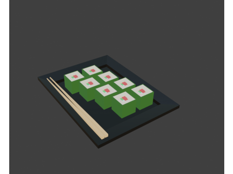 Low-Poly Sushi - Stylized and Game-Ready Low-poly 3D मॉडल