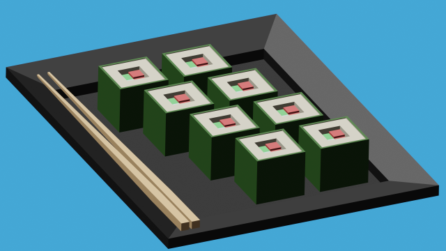 Sushi Model 3D .c4d .max .obj .3ds .fbx .stl .blend 