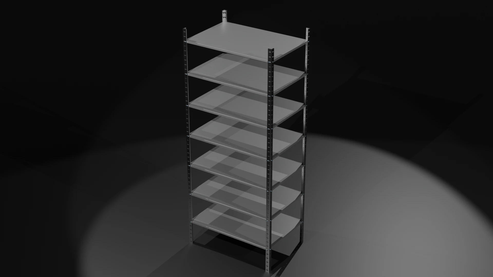Metal Industrial Rack - Heavy-Duty Storage Shelf Low-poly 3D Model .c4d .max .obj .3ds .fbx .stl .blend 