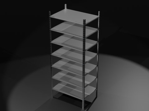 Metal Industrial Rack - Heavy-Duty Storage Shelf Low-poly 3D Model