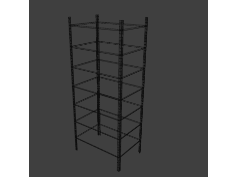 Metal Industrial Rack - Heavy-Duty Storage Shelf Low-poly 3Dモデル