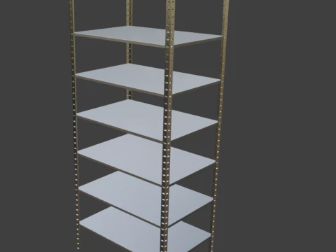 Metal Industrial Rack - Heavy-Duty Storage Shelf Low-poly 3D Model